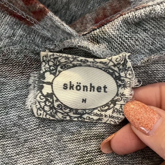 Skonhet women’s feminine floral print long cardigan sweater open front size M - Picture 9 of 14